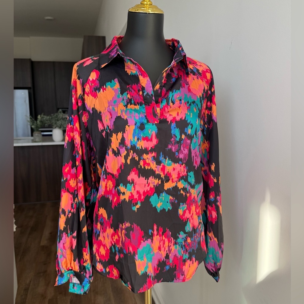 Vibrant Multicolor‎ Women's Blouse oversize fit